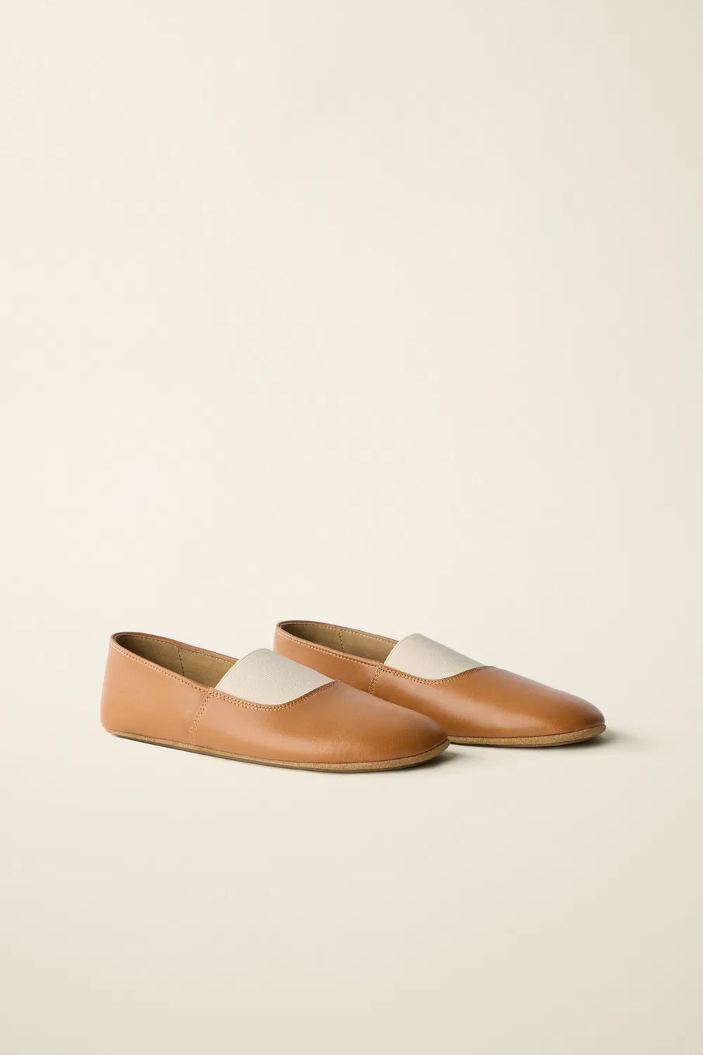 Кожаные балетки, созданные в сотрудничестве Caramel London и Zara, Brown — фото 3