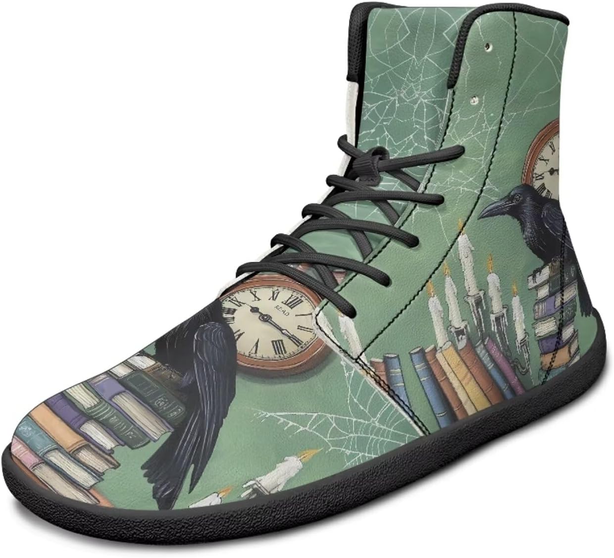 

Высокие кроссовки с рисунком птицы, ультралегкие, мужские, с широкой колодкой, ботинки, кроссовки для бега с нулевым перепадом Watdotory, Raven Book Alarm Clock Print