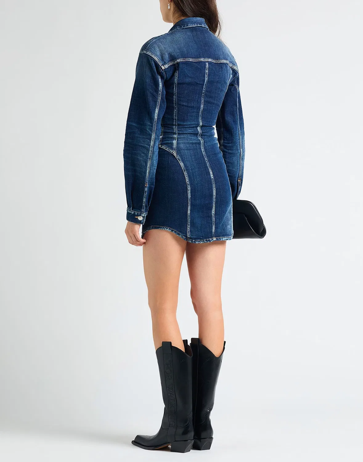 Платье-рубашка джинсовое DSQUARED2 синее — фото 3