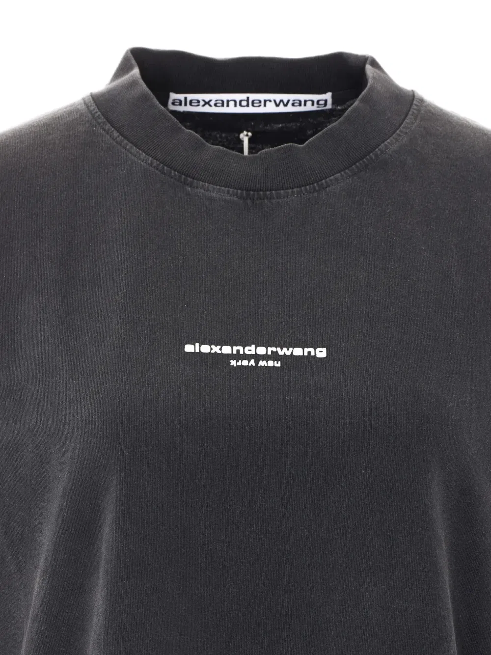 Oversize футболка с логотипом Alexander Wang, черный — фото 4