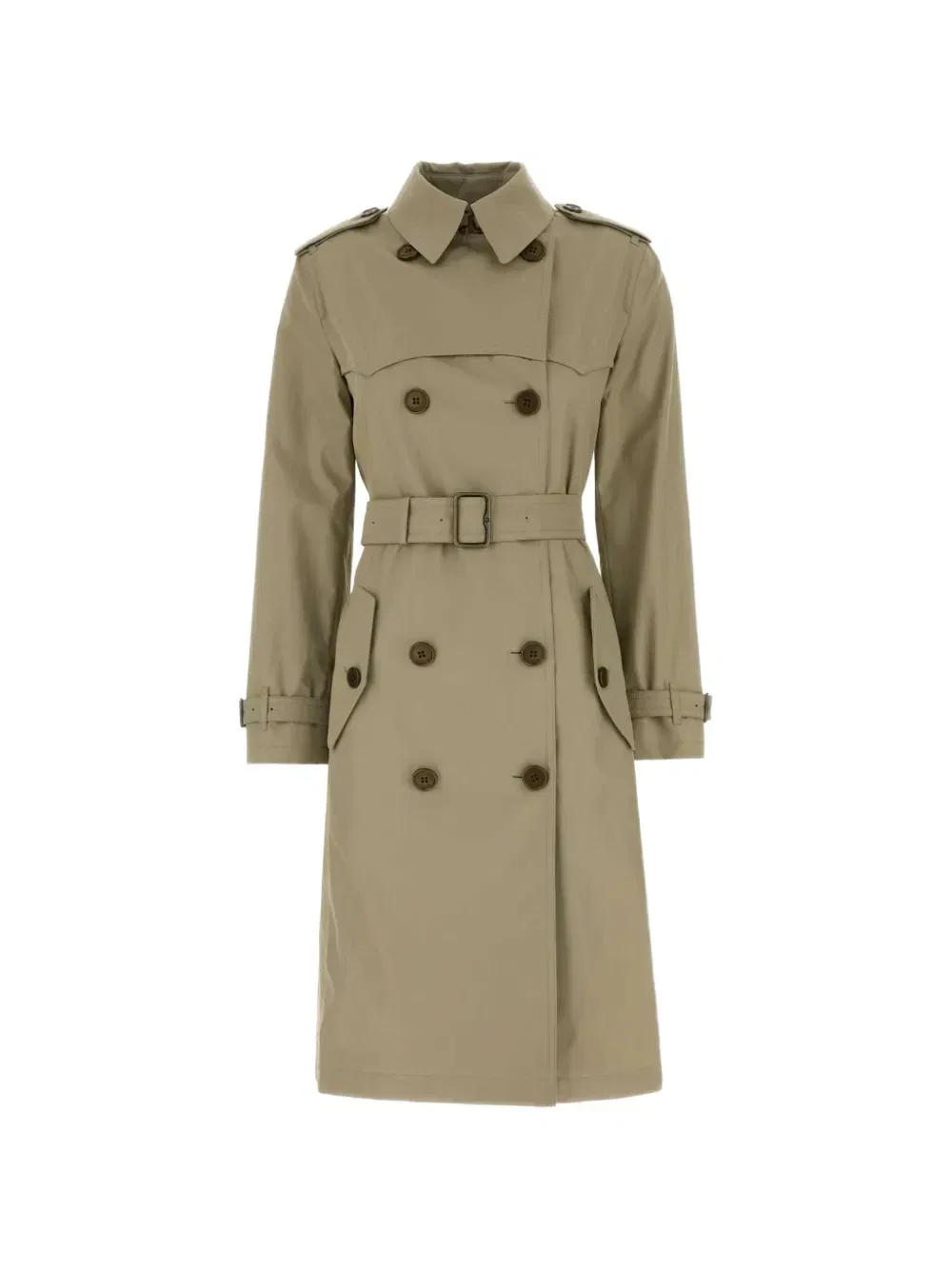 Двубортный тренч Burberry, зеленый