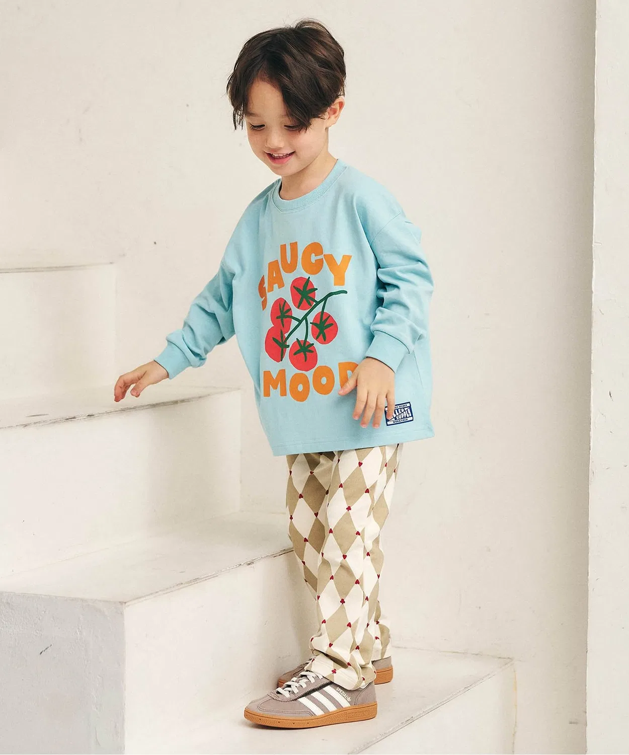 Детские брюки флер с принтом Look at Me!Pants apres les cours, Navy — фото 2