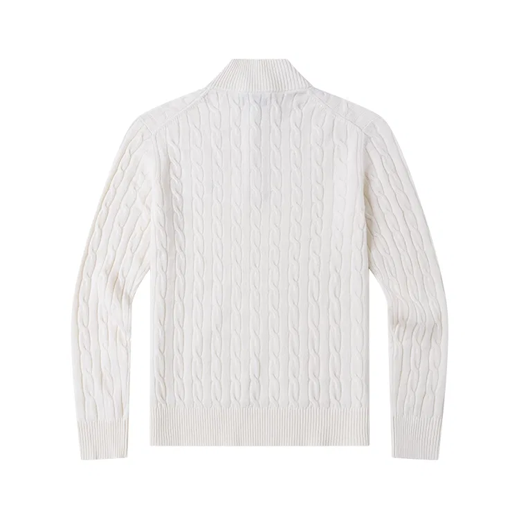 Детский свитер с жаккардовым узором American Old Money Style Collection, Teenie Weenie Men, Minimalist White — фото 3