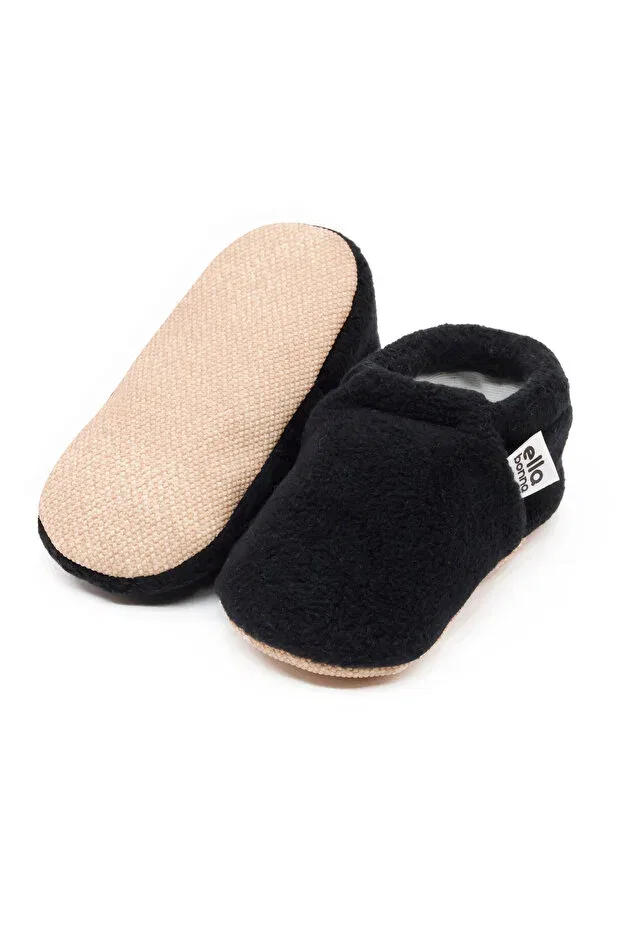 Детские тапочки из флиса с органическим хлопком Unisex Ella Bonna, Black — фото 2