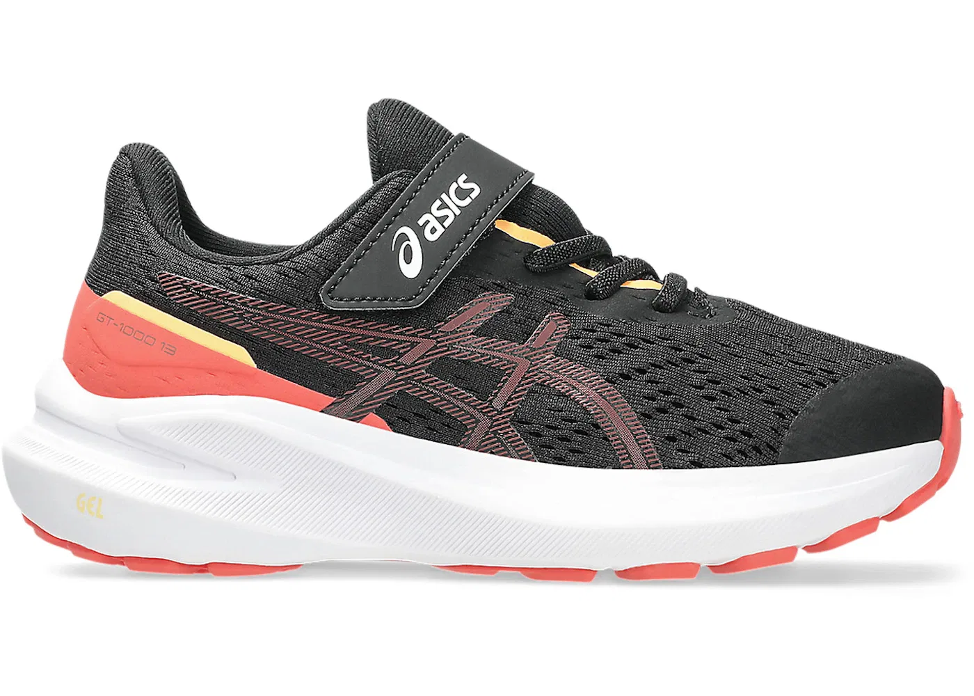 Детские кроссовки для бега ASICS GT-1000 13, Black/Rubble Red
