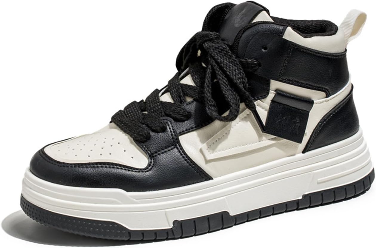 

Мужские высокие кроссовки на толстой подошве с шнуровкой, модные повседневные обувь для уличного стиля и ежедневной ходьбы Zhoupulp, черный