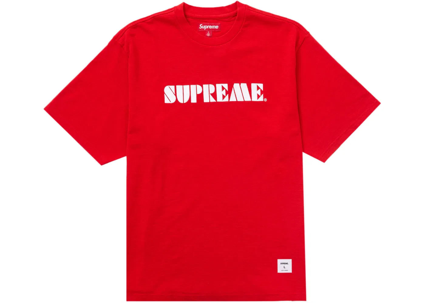 Мужская футболка Supreme Stencil Embroidered S/S Top, Red