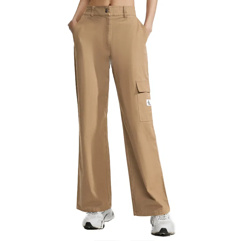 Женские карго-брюки с утилитарным стилем Calvin Klein, Coffee Brown — фото 4