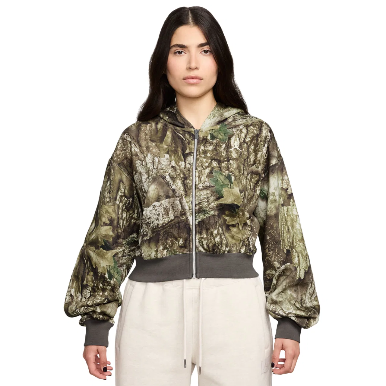 Толстовка женская BRK Fleece Mod Crop Jordan, цвет Brown/Olive
