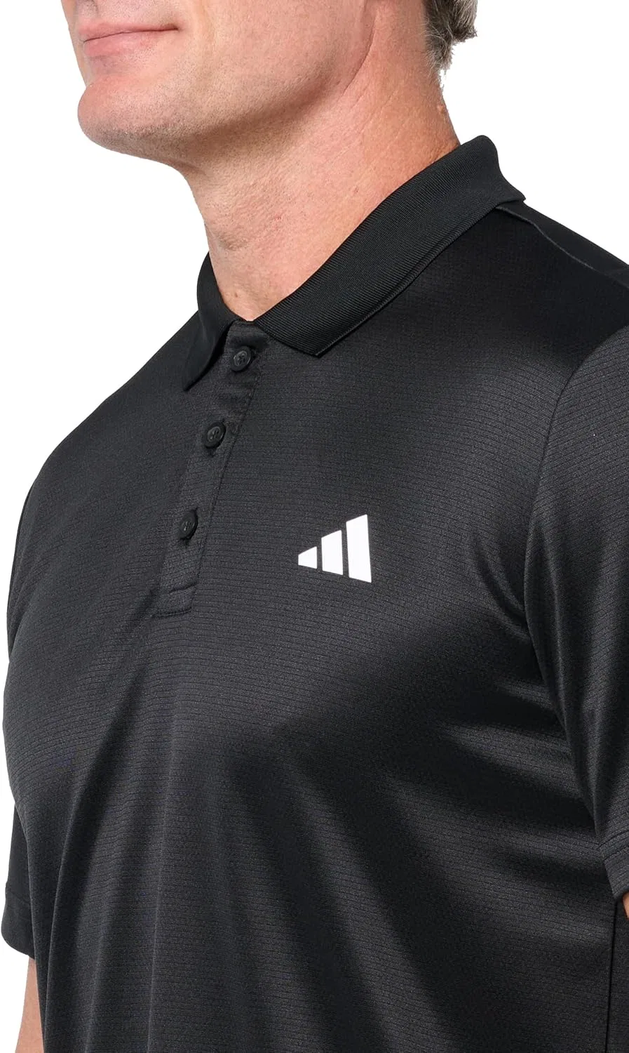 Мужская тренировочная поло с AEROREADY adidas, Black — фото 2