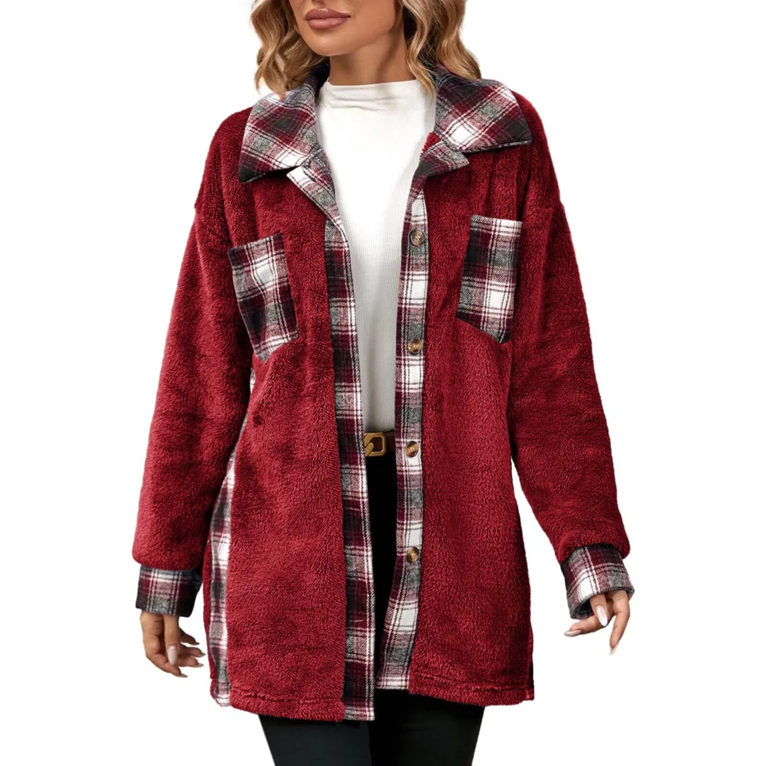 Женская куртка с шотландским воротником, с принтом, Scottish Short Jacket, Red