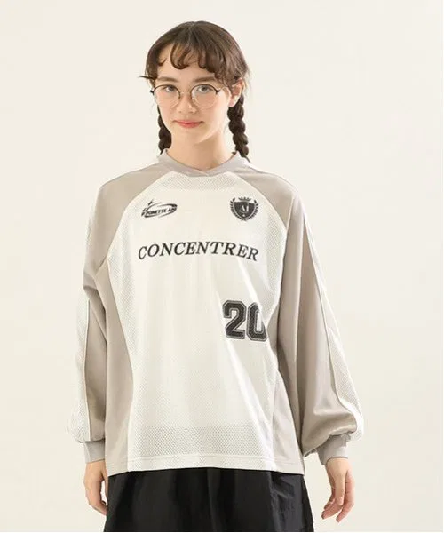 Pom ponette junior Детская футболка с длинным рукавомиз сетки POM PONETTE AMI, Off White