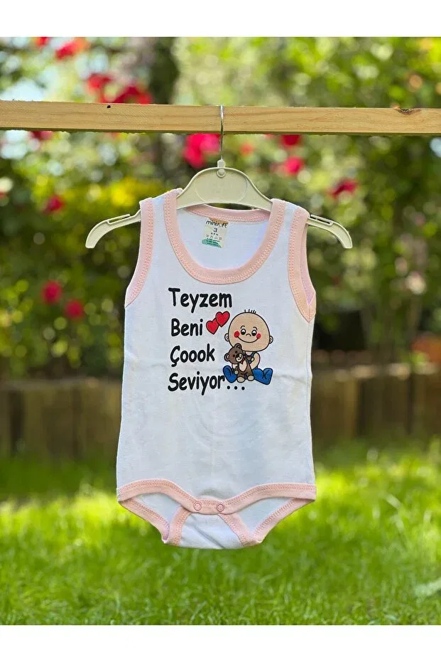 Детское боди с принтом My Aunt Loves Me Very Much Betsy Studio, Pink
