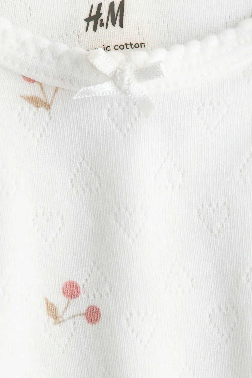 Комплект из 2 ажурных боди из хлопка H&M, Helles Mattrosa/Kirschen — фото 2