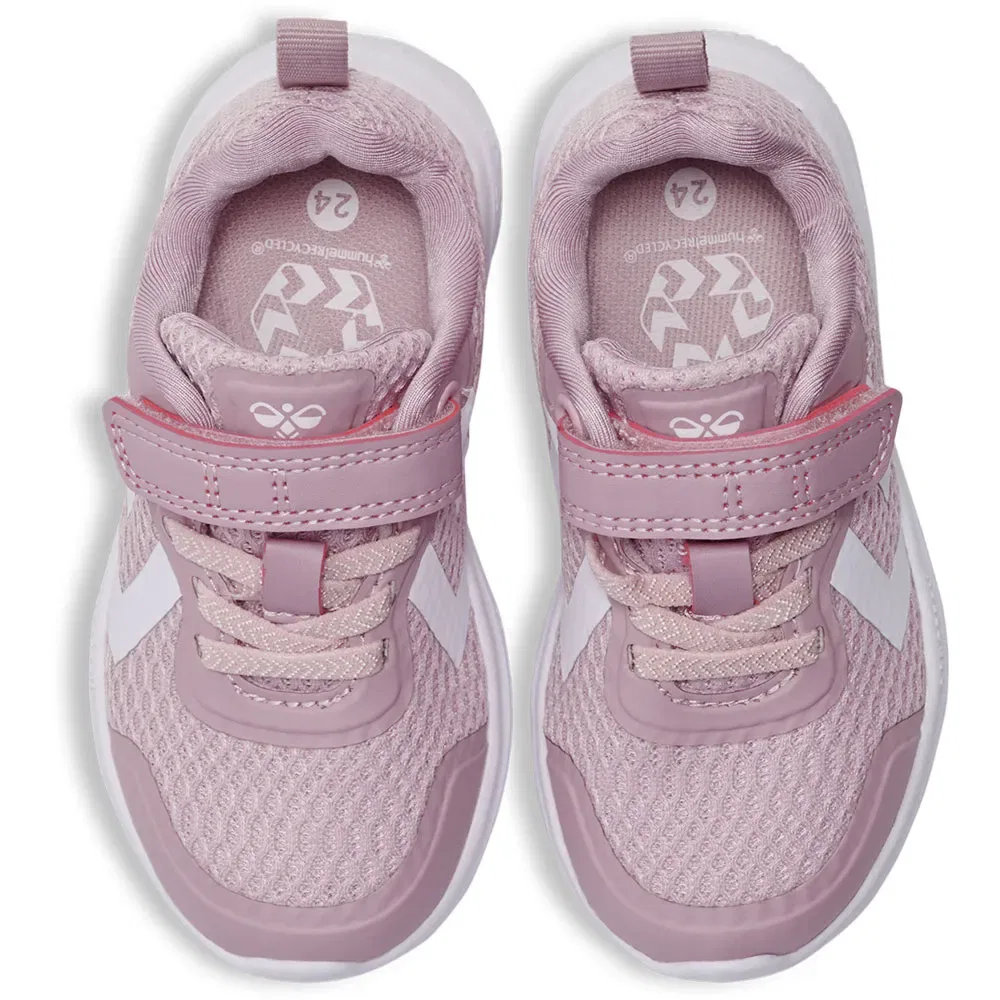 Детские кроссовки для девочек с липучками Actus ML Recycled Hummel, Pink — фото 4