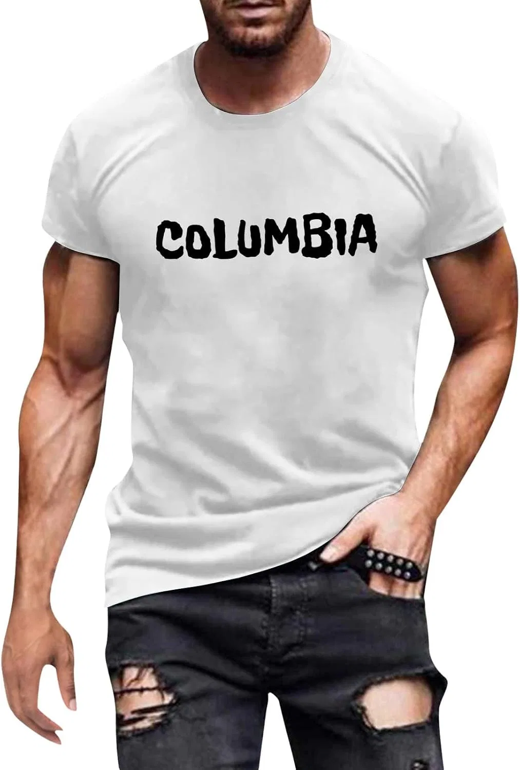 Мужская футболка с городским принтом Long Sleeve, White-3