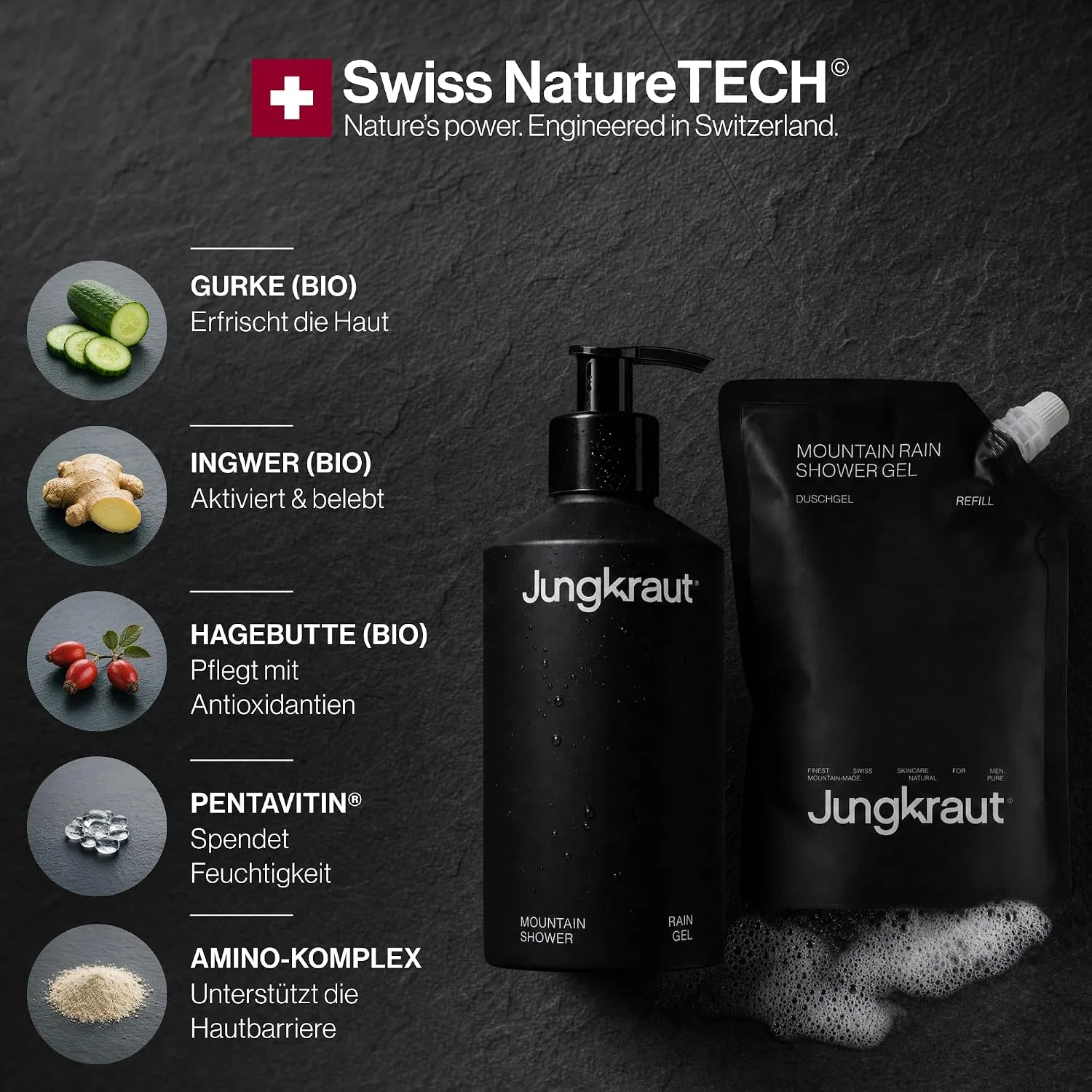 Гель для душа Mountain Rain Set, Jungkraut, 900 мл, Bergamot Cedar Lemon — фото 4