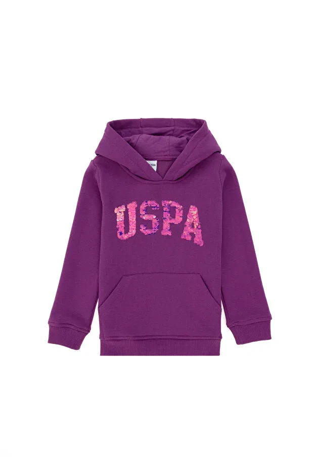 Детское худи для девочек с капюшоном U.S. Polo Assn., Violet