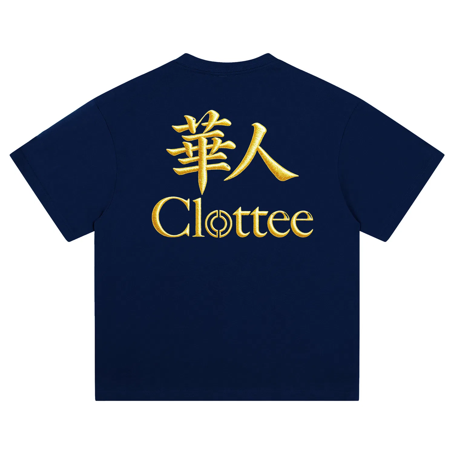Детская футболка с вышивкой CLOT, Navy Blue[320g Heavyweight 100% cotton Embroidery]