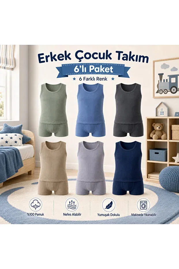 Детский комплект белья для мальчиков хлопковый Basics Katmirra, Male Mixed Color