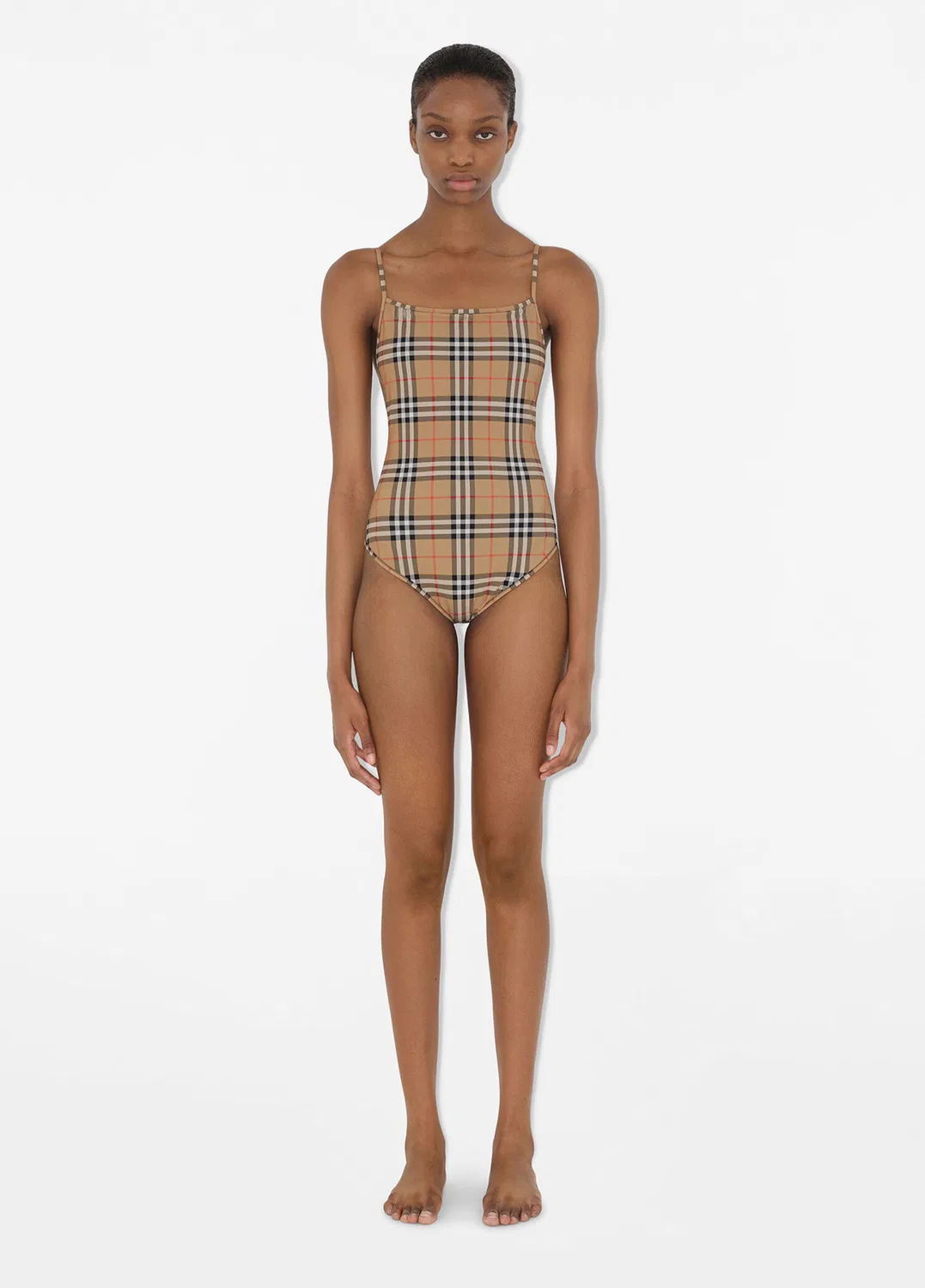 Купальник Burberry Check, женский, бежевый — фото 2