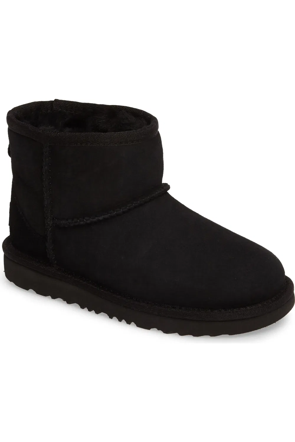 Детские ботинки водонепроницаемые с овчиной Classic Mini II UGG, черный