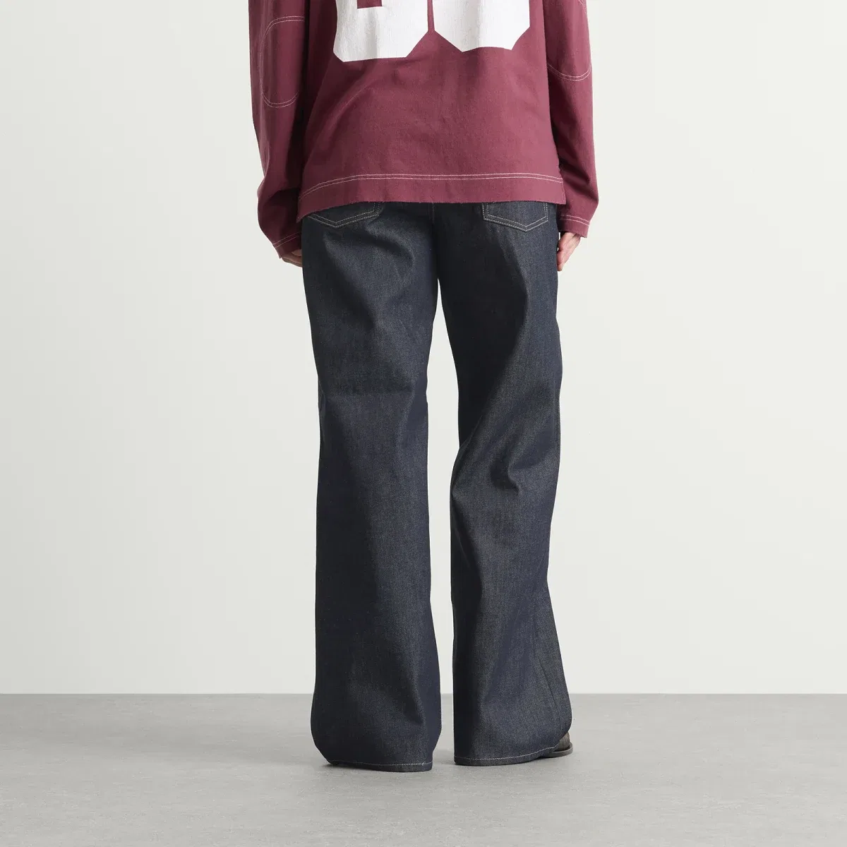 Джинсы свободного кроя с широкой штаниной 1981 Raw Denim Wide Leg Jeans Acne Studios, Indigo Blue — фото 3