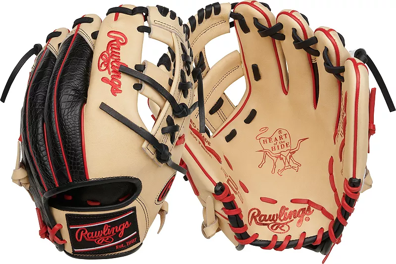 

Перчатки Rawlings 11,5 дюймов Heart of the Hide серии R2G, 2024 г, цвет Camel/Red