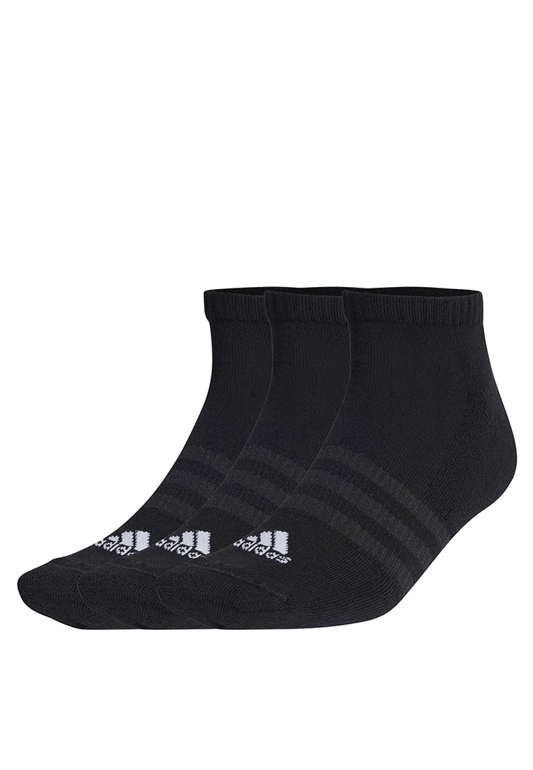 Носки женские низкие с мягкой подкладкой, 3 пары Adidas, белый/черный