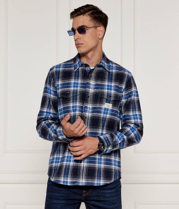 

Рубашка Guess Jeans Regular Fit, синий / черный