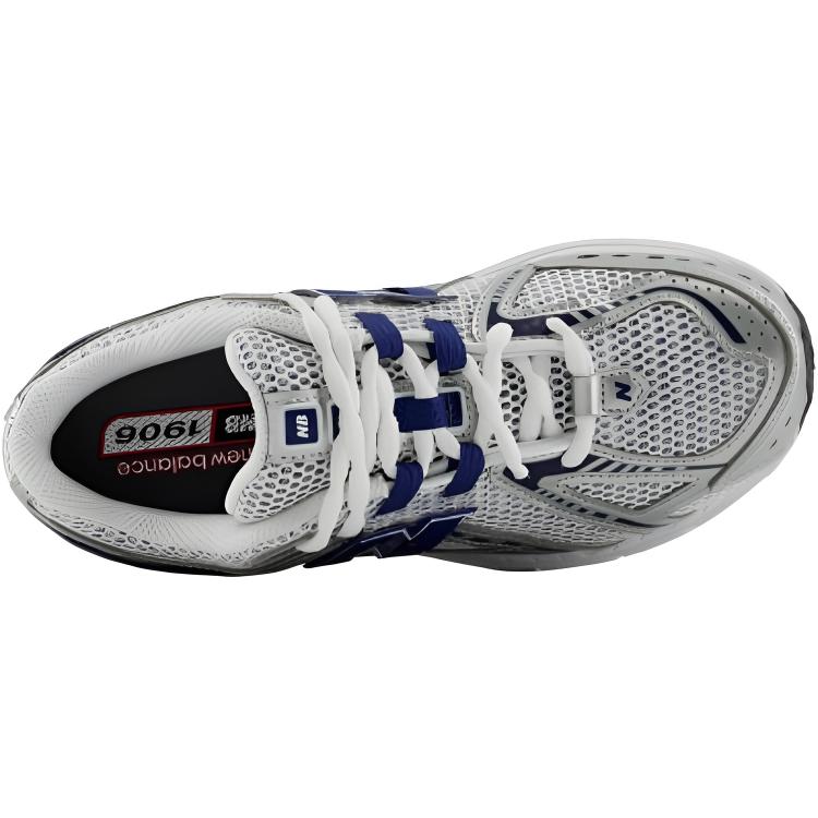 New Balance 1906 Fabric Cushioning Breathable Mid top Kids Lifestyle Shoes Silver White Blue Teenagers — фото 3