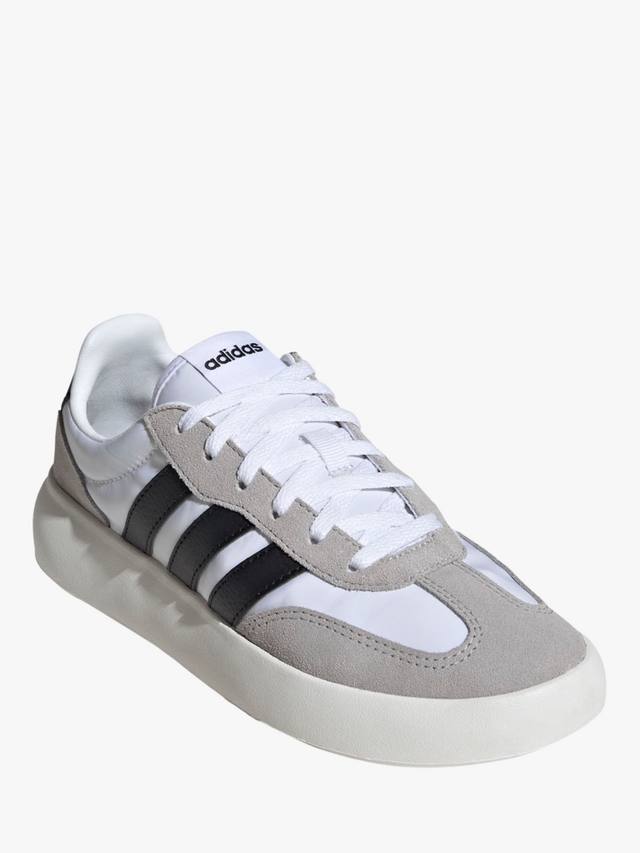 Детские теннисные кроссовки Barreda Decode из замши adidas, White/Black — фото 2
