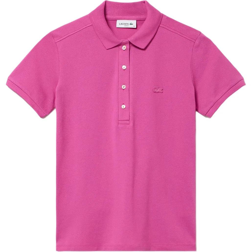 Поло женское LACOSTE Фуксия, летнее, однотонное