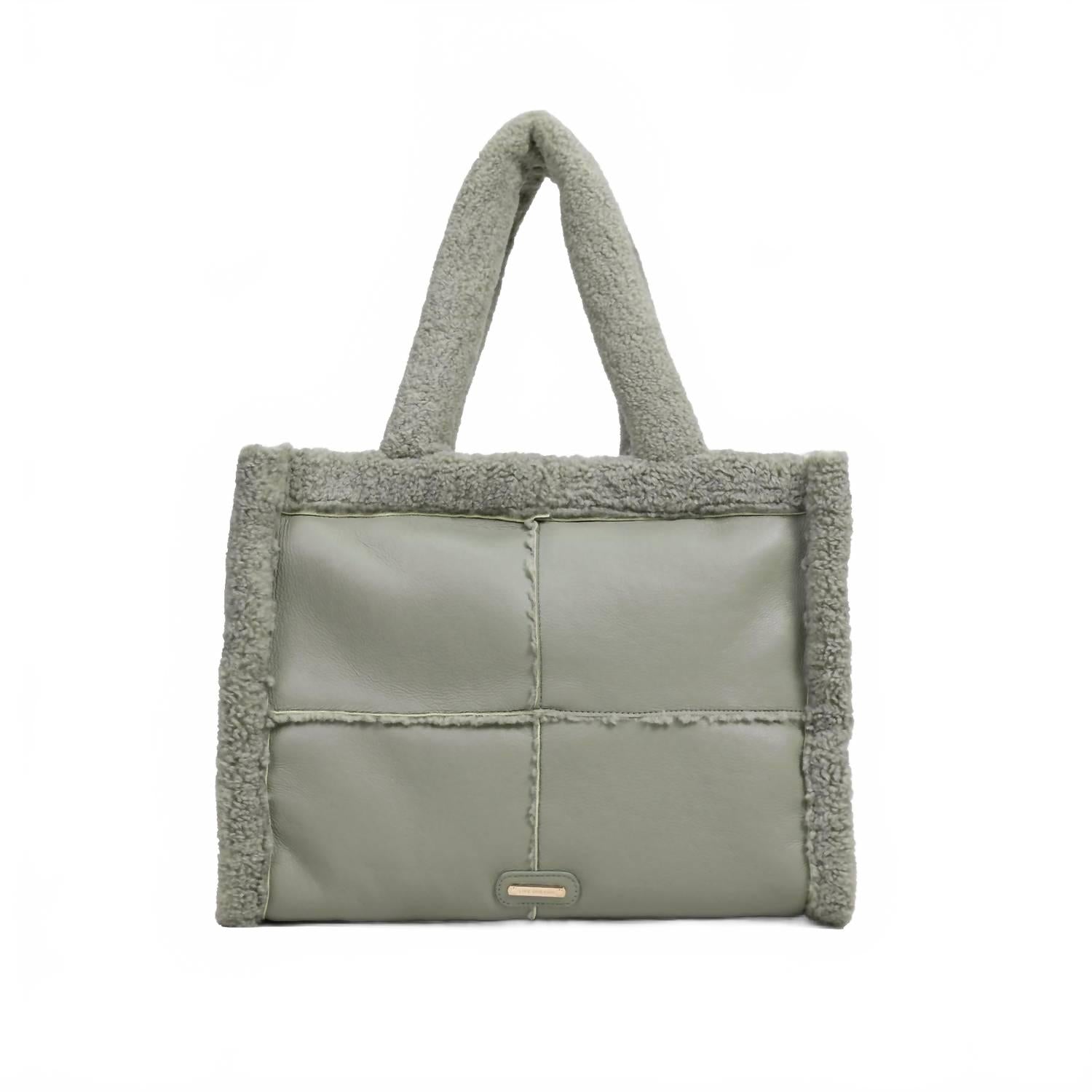 

Женская повседневная веганская сумка-шоппер North Everyday с шерпой в цвете шалфей Like Dreams, Sage