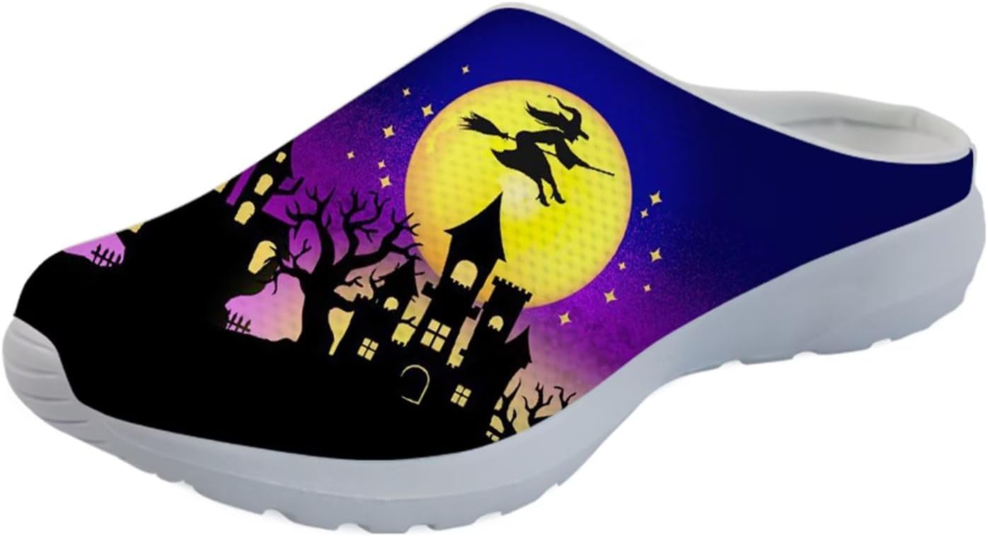 

Женские мюли Forchrinse South Indian Aztec с полоской, тапочки на плоской подошве с поддержкой свода стопы, для ходьбы, садовые сабо, легкие, фиолетовый