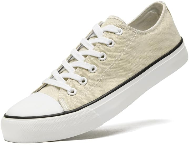 

Кеды Xraehni из холщовой ткани для женщин и мужчин, низкие, на шнурках, модные кроссовки, классические повседневные обувь для прогулок, удобные и дышащие, бежевый