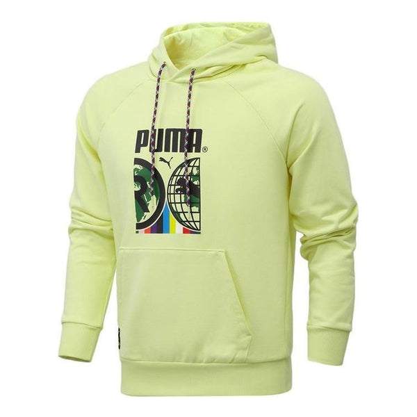 

Толстовка casual graphic hoodie 'green black' Puma, желтый