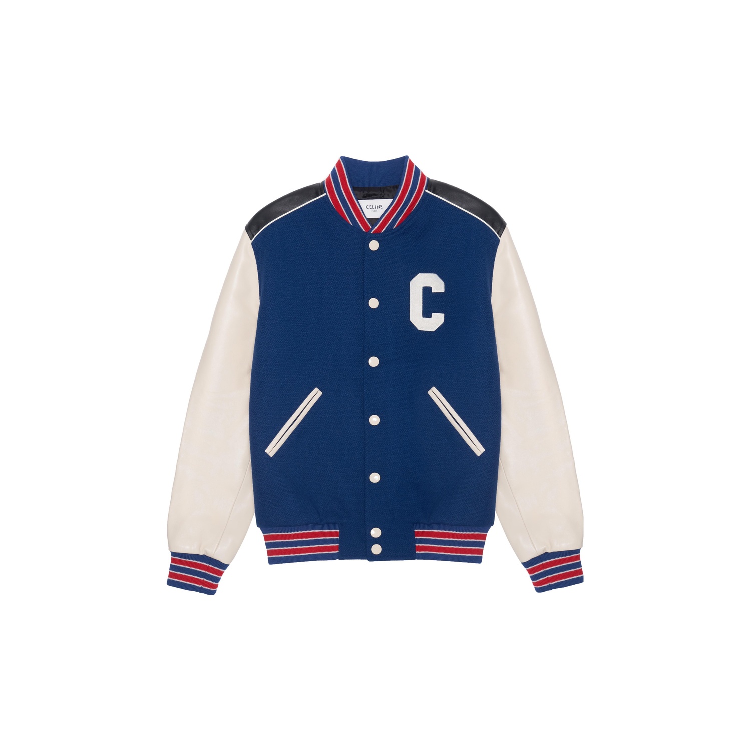 

CELINE Объемная шерстяная куртка плюш, Cobalt Blue