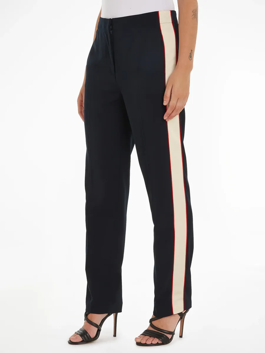 

Тканые брюки Tommy Hilfiger "COLOR BLOCK SLIM STRAIGHT PANT", с полосками по бокам, цвет Desert Sky