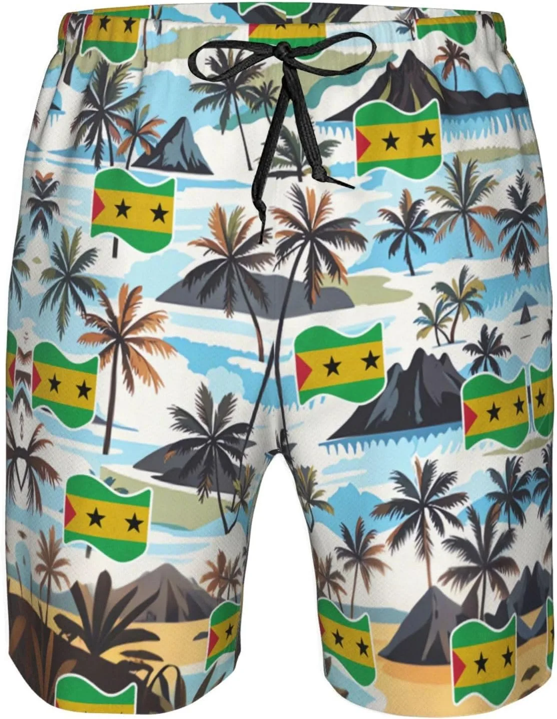 Мужские плавки-шорты Sierra Leone Sierra Leonean Board Shorts Swim Trunks Generic, Sao Tome And Principe Flag — фото 4