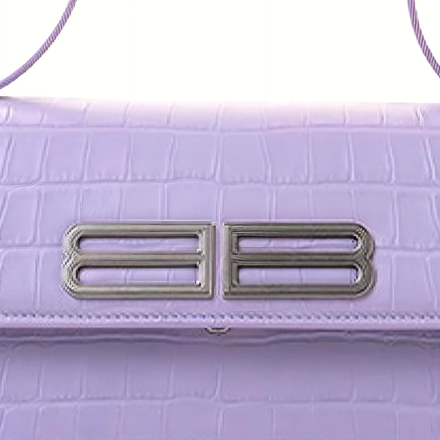 Сумка через плечо Balenciaga из коровьей кожи женская фиолетовая — фото 4