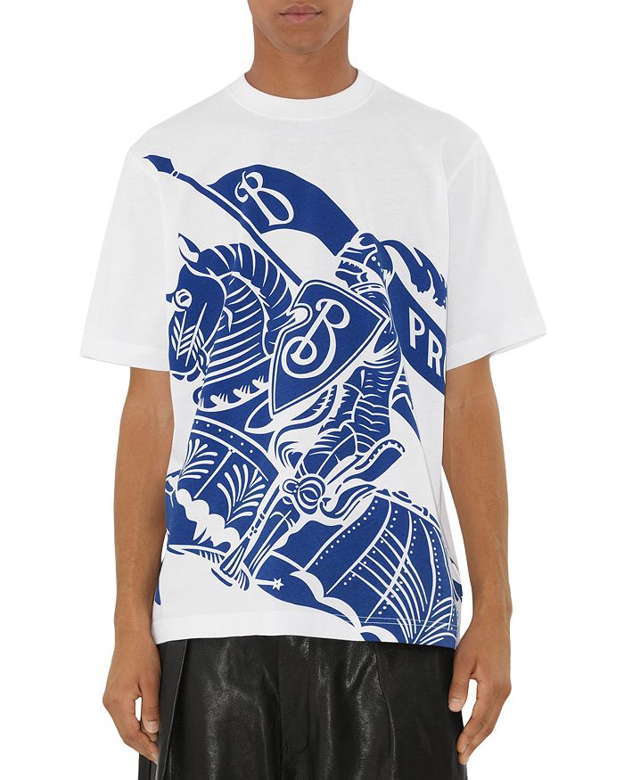 

Футболка с графическим логотипом Equestrian Knight, классический крой Burberry, синий