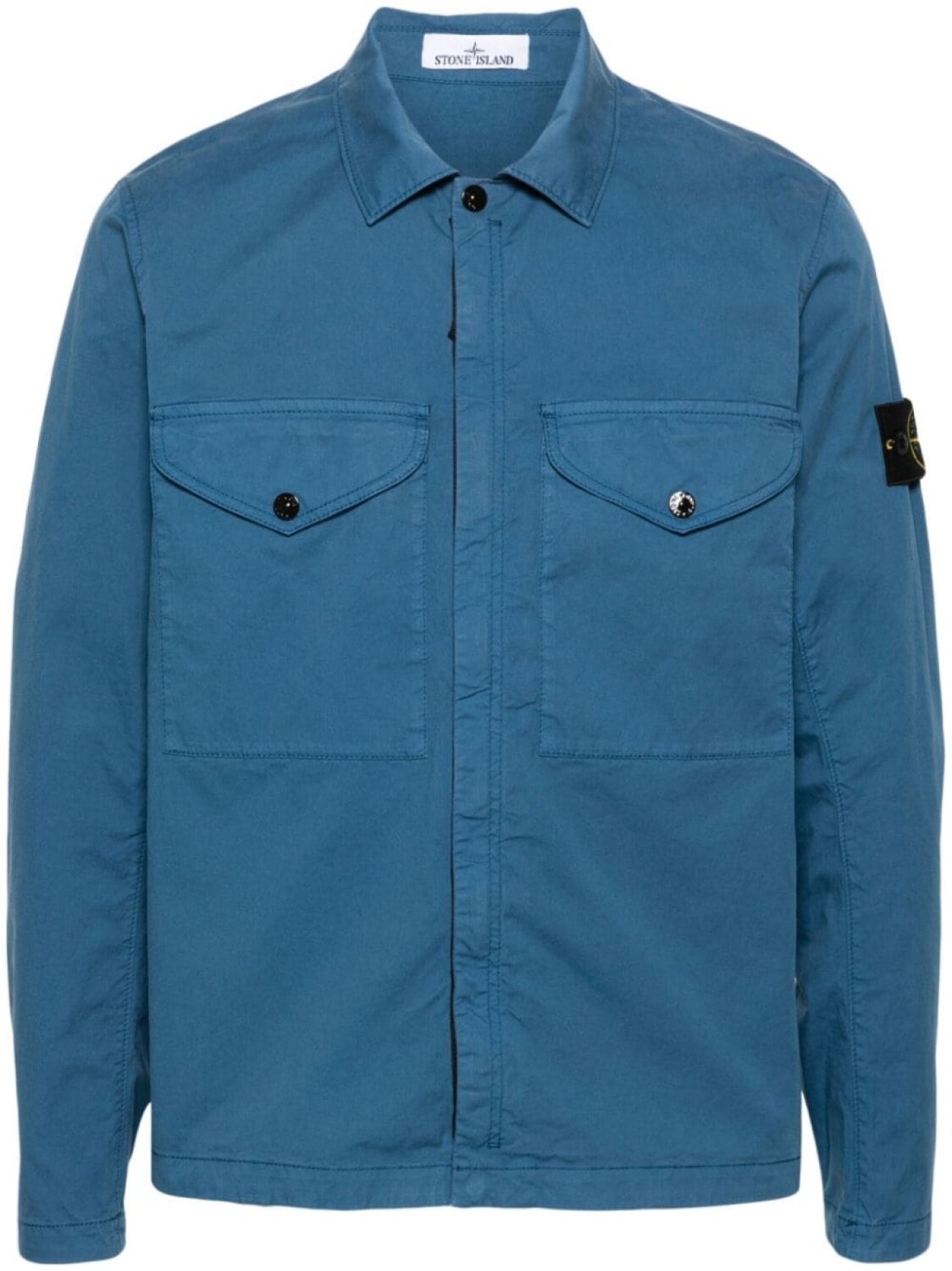 

Stone Island куртка-рубашка с нашивкой Compass, синий