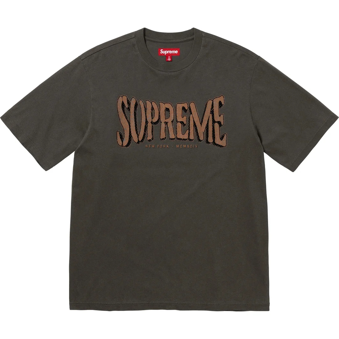 

Флисовая постиранная футболка с коротким рукавом Supreme, черный