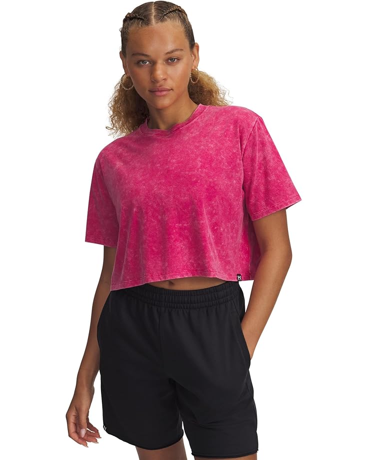 

Футболка Under Armour Rival Wash Short Sleeve T-Shirt, цвет Shaded Fuchsia/Black/White