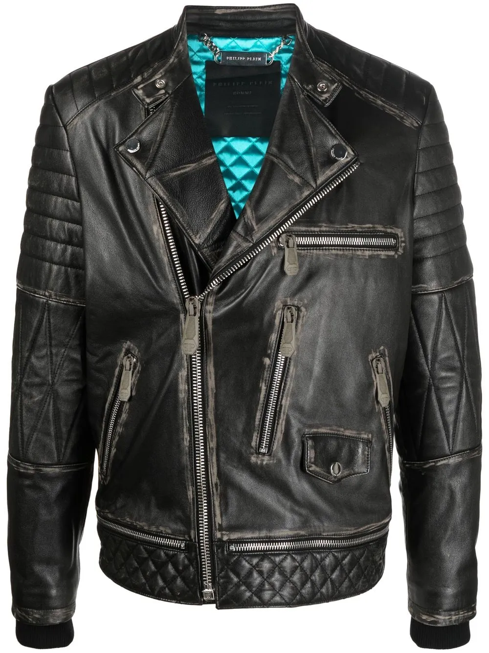 

Байкерская куртка с логотипом Philipp Plein, черный