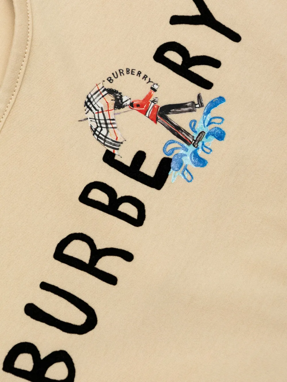 Платье с логотипом и завязкой на талии BURBERRY KIDS, нейтральный — фото 4