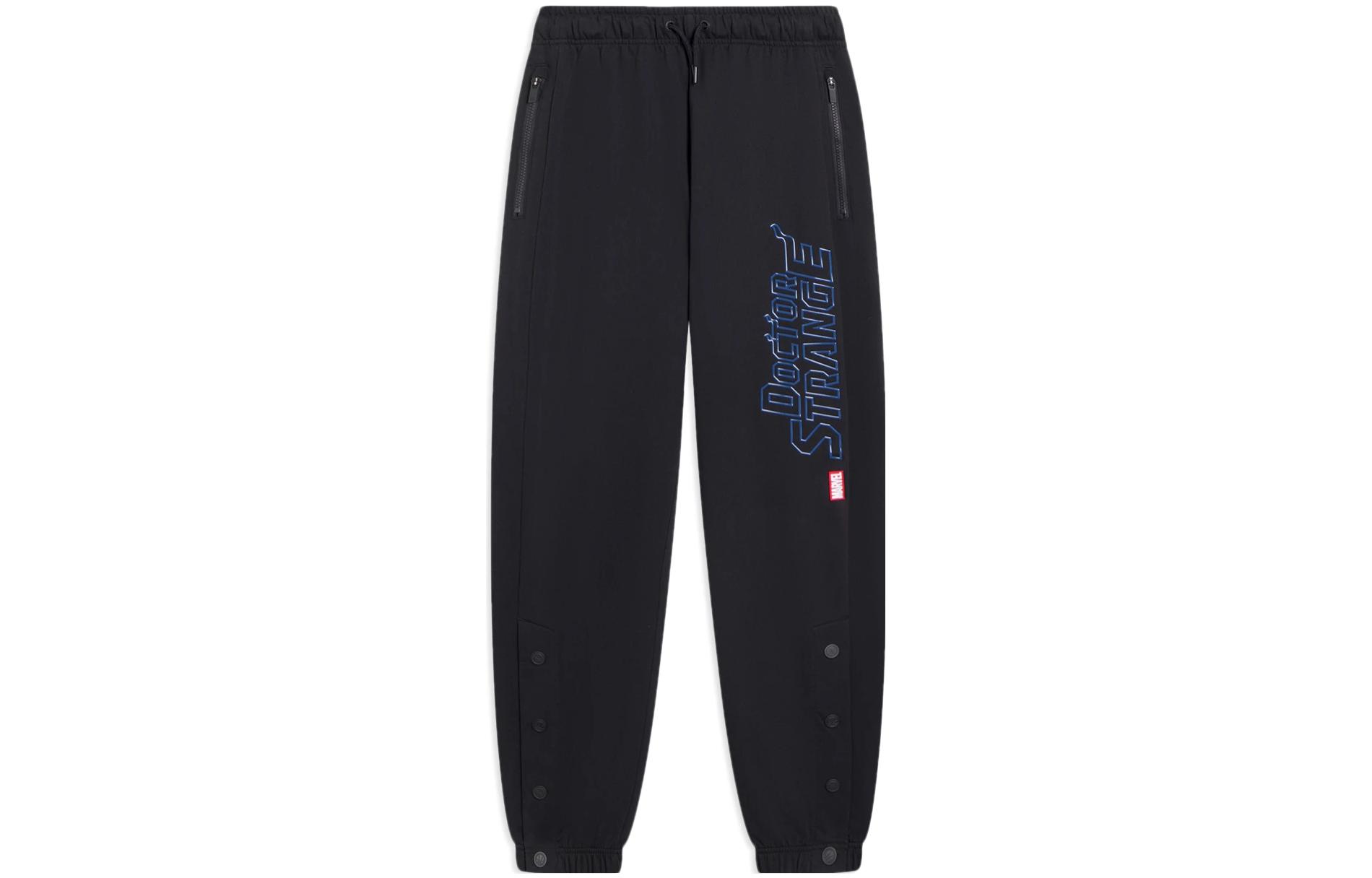 

Мужские вязаные спортивные штаны Li Ning X MARVEL, черные, со средними манжетами