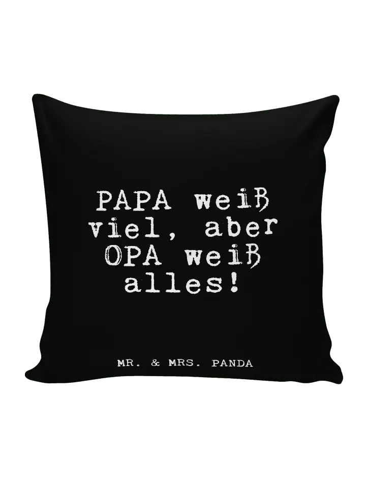 

Подушка Mr & Mrs Panda 40x40 PAPA weiß viel aber, черный