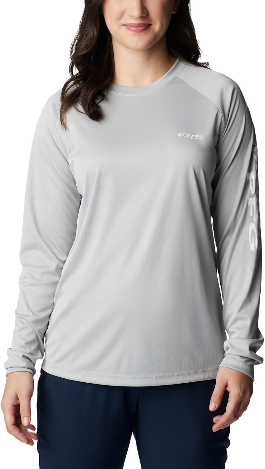 

Футболка Columbia Women's Tidal Tee II Long Sleeve Hoodie, Cool Grey Heather/White Logo, Белый, Футболка Columbia Women's Tidal Tee II Long Sleeve Hoodie, Cool Grey Heather/White Logo
